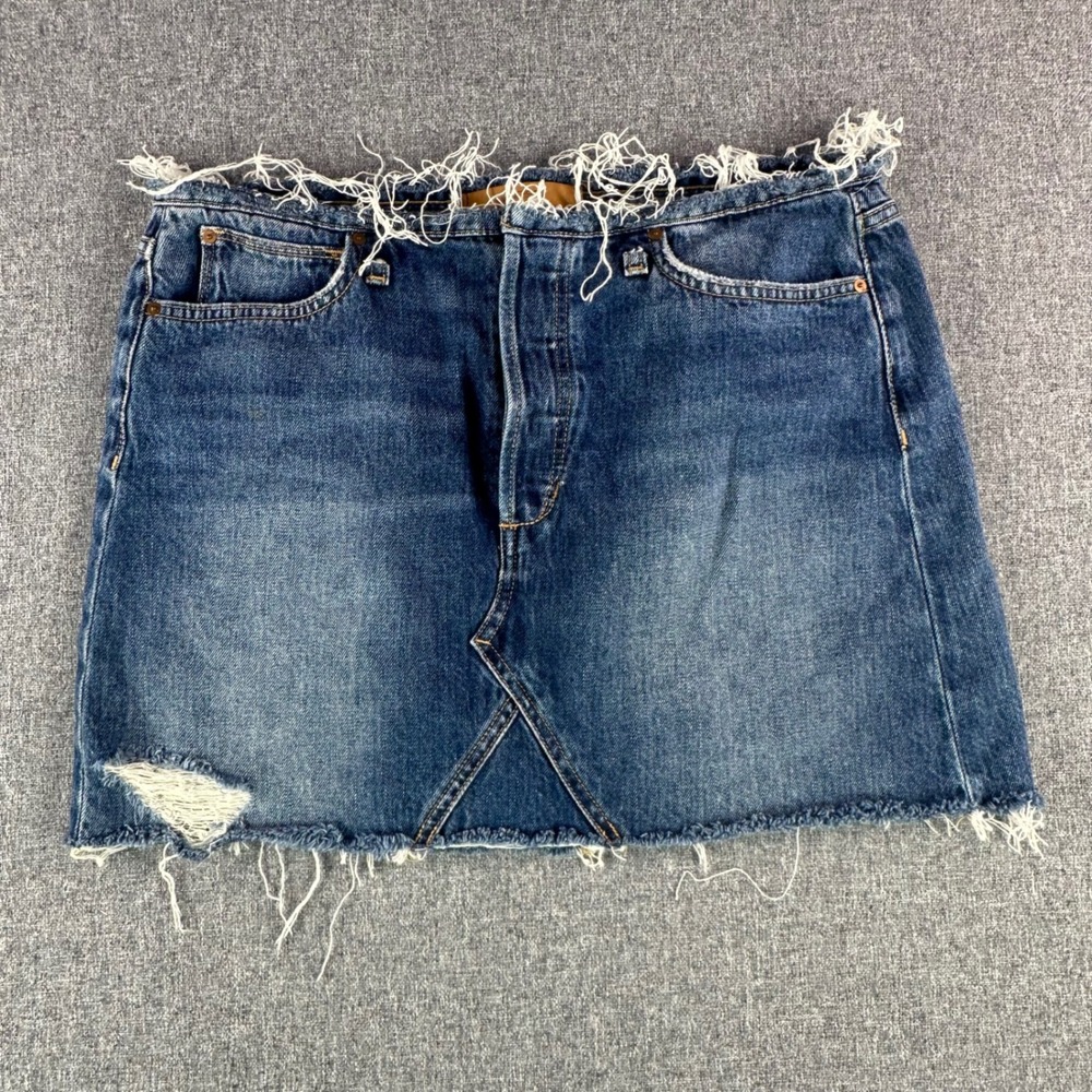 Joe's Jeans Skirt Womens 30 The Bella Dyanna Blue Distressed Frayed Raw Hem